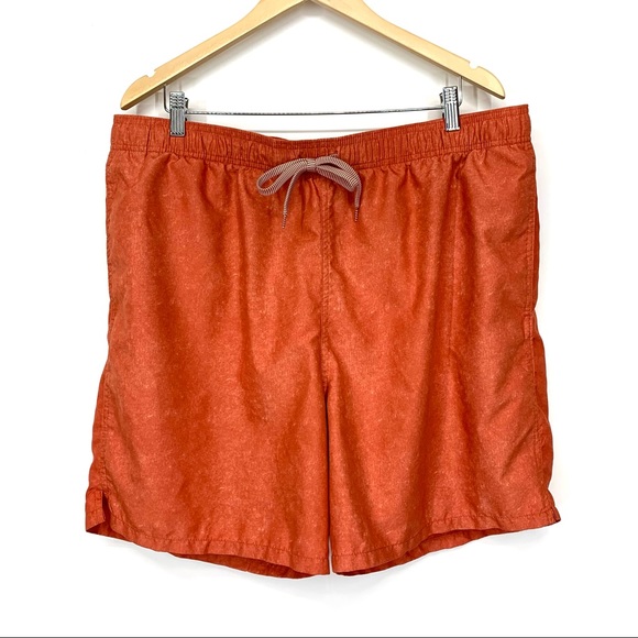 Goodfellow Mens Orange Pull On Swim Trunks With Pockets Drawstring Net Lined XL - Picture 1 of 15